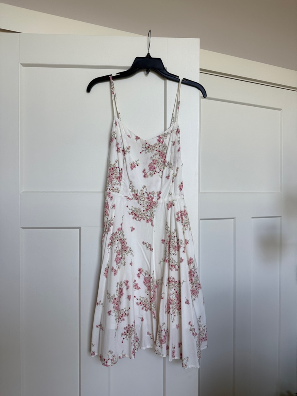 Old Navy Floral Spaghetti-Strap White Dress with Pink Print
